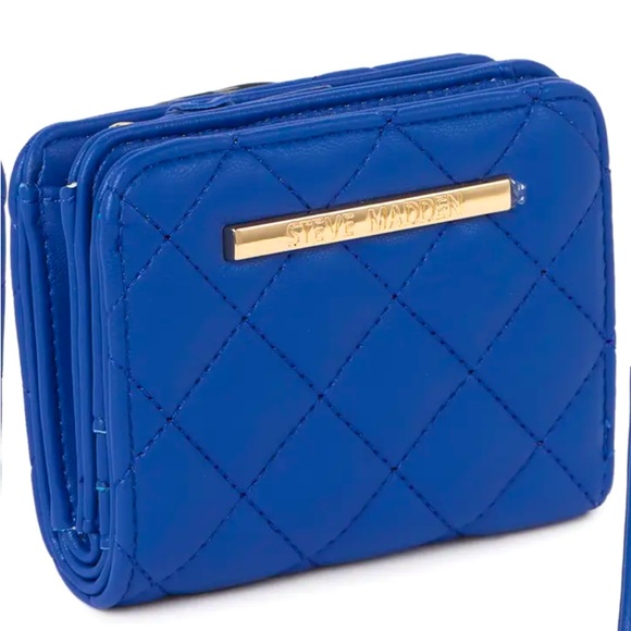 Steve Madden Quilted Wallet Royal Blue - Picture 2 of 8